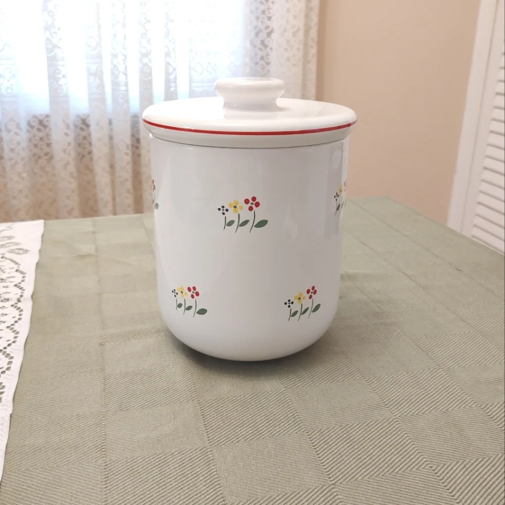 VTG Large RB Bernarda Canister Portugal Ceramic Container Storage Jar Floral 9